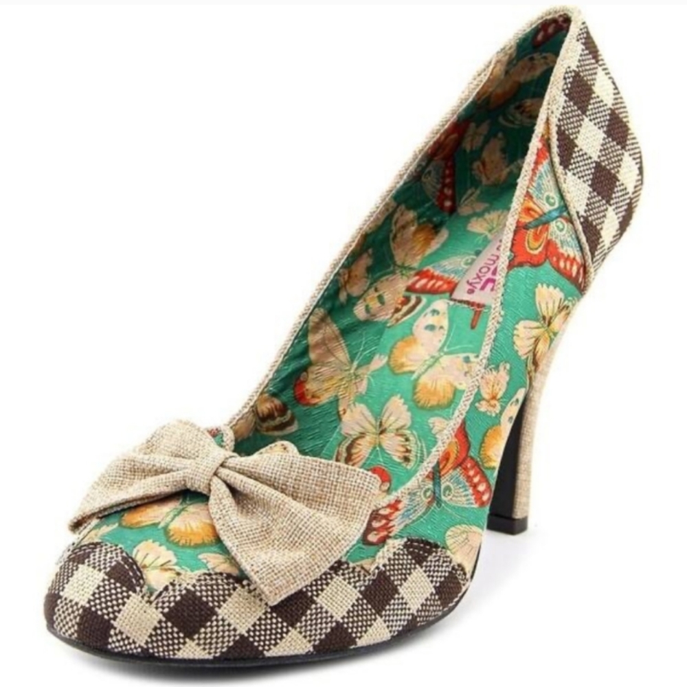 Mojo Moxy Butterfly Patch Work Heels Size 10M